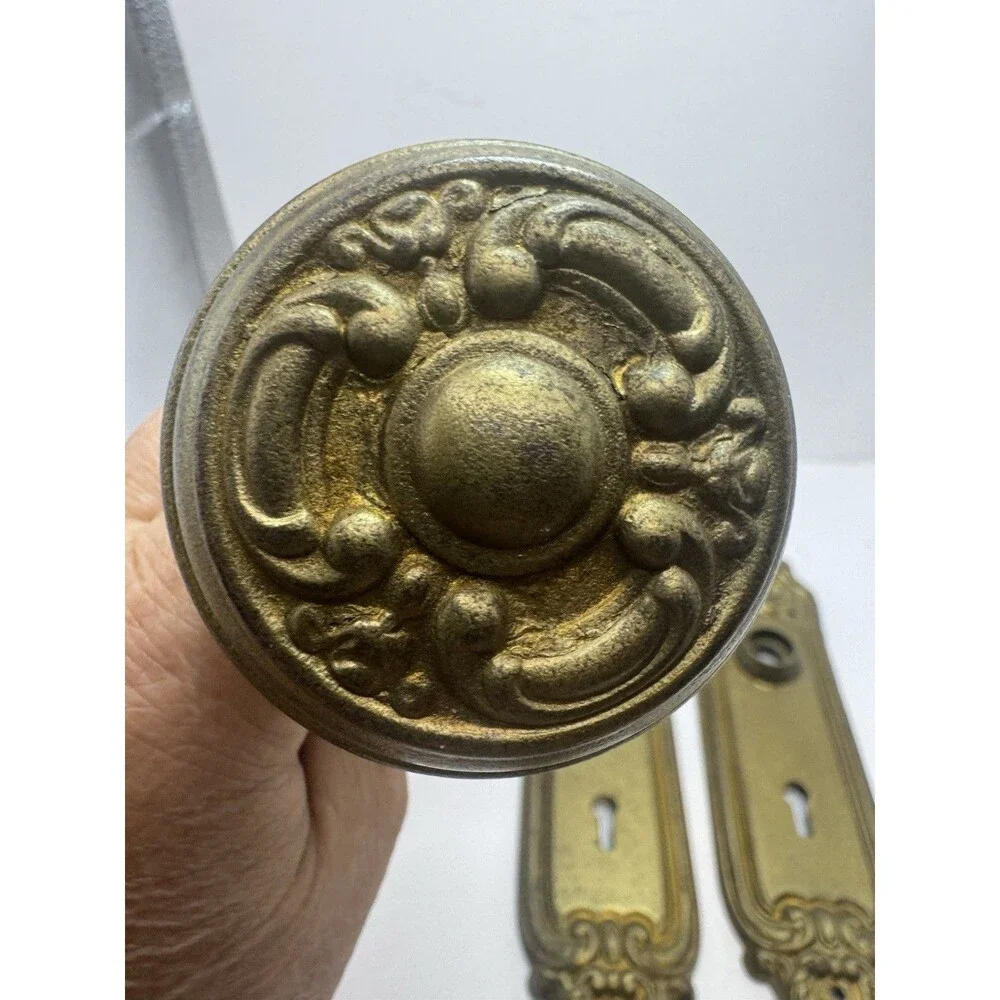 Antique Victorian Era Door Hardware With Skeleton